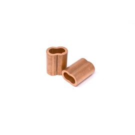 SwageRight MIL-SPEC Copper Swage Sleeves Clip & Ferrules (1/8 inch) – Oval Duplex Wire Rope Cable Crimping Loop Fittings (Pack of 50)