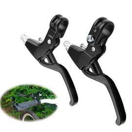 QKTYB 1 Pair Bicycle Brake Levers Universal Full Aluminium Alloy BMX Brake Levers Hand Brakes for MTB/BMX Mountain Road Bike Bicycles Brake Handle 2.2cm Diameter (Black)