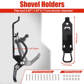 ChimimeDecor 6Pcs Shovel Mount for Roof Rack Orange, Heavy Duty Shovel Holder for Truck, Metal Rubber Clamps, Wall Mounting Brackets, Quick Release Axe Holder Mount Kit Car Accessories/Truck