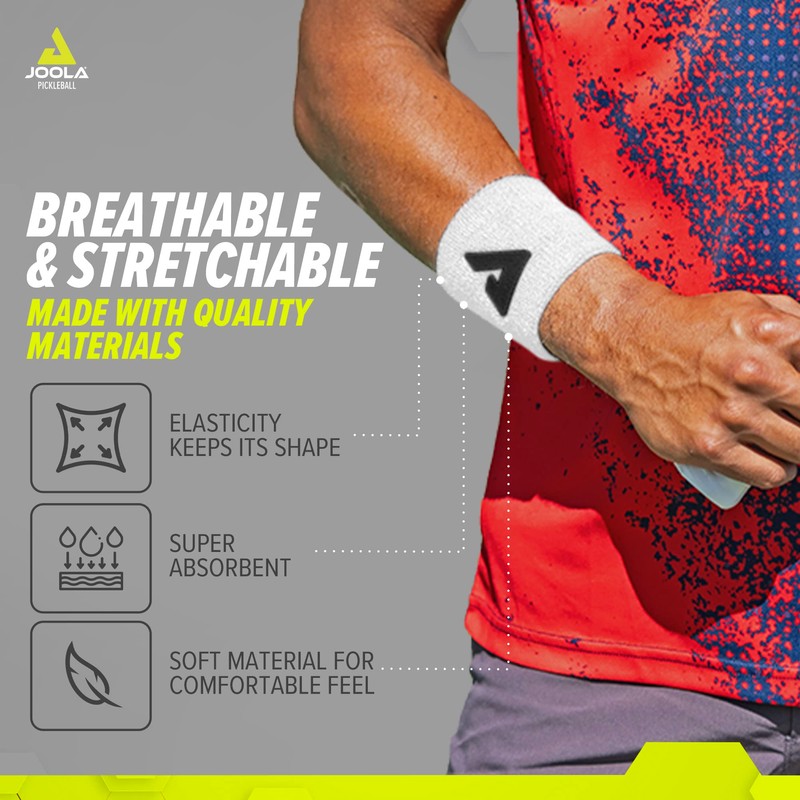 JOOLA Trinity Wristband 2 Pack – White Wrist Bands with