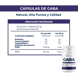 Gaba 500 mg - 100 Cápsulas Por Frasco