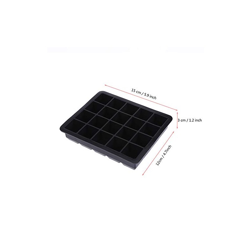 Greensen Bandeja Cubitos Silicona 20 Cavidades Negro 15x12x3cm