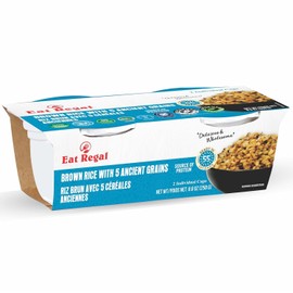 Eat Regal Brown Rice & 5‑Ancient‑Grains Microwaveable Cups – 6 × 8.8 oz Individual Servings – Nutritious Whole‑Grain Blend, Ready in 60 Seconds
