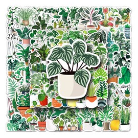 100pcs Green Plant Stickers Stickers for Kids Teens Adult (Green Plant)Flower Cactus Stickers, Laptop, Skateboard, Water Bottles, Computer, Phone, Scrapbook Stickers