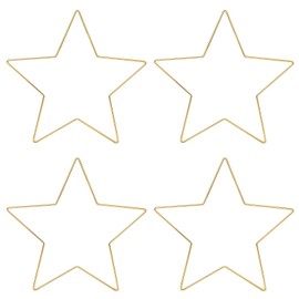 Hsthe Sea 4Pcs Star Wreath Frame Metal Wire Macrame Frame Pentagram Shaped Wreath Rings Floral Wreath Crafts Hoops for Thanksgiving Christmas New Year Wedding-30CM