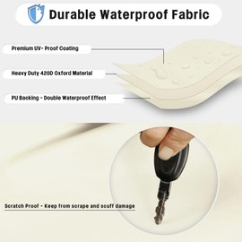 OutdoorLines Outdoor Waterproof Tire Cover Set of 4 - UV-Proof Trailer Wheel Cover Windproof Tire Protector for RV Jeep Trailer Camper Van Truck, Universal Tire Covering Fit Diameter 24"-26" Off White