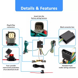 SI 4 Pin Trailer Tow Hitch Wiring Harness For 2022-2023 2024 Ford Maverick