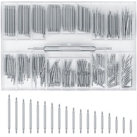 woshilaoDS Watch Strap Link Pins Spring Pins, Watch Strap Pins Spring Bars Tool, Watch Remover Repair Tool Set 8-25 Diameter Watchmaker Tool Set of 396, silver, Tool-focused