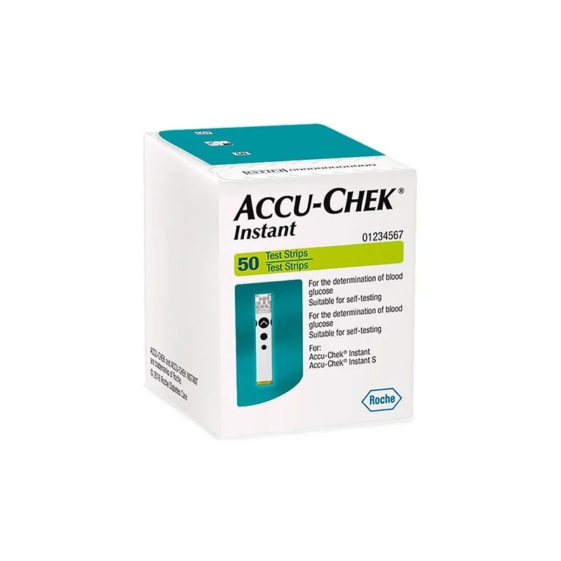Tiras Reactivas Accu-Chek Instant 50 Unidades con 100 Lancetas Color