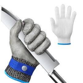 Cut Resistant Gloves, Cut-resistant Kitchen Gloves, Cut Resistant Stainless Steel Wire, Flexible and Cut Resistant, for Oyster Peeling, Meat Cutting and Wood Cutting