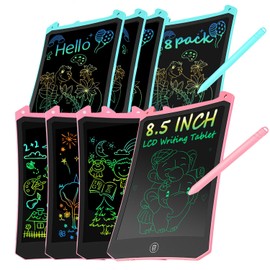 8 Pack Doodle Board Drawing Tablet, 8.5 Inch Electronic Writing Digital eWriter Handwriting Doodle Board for Children & Adults Drawing Pad Gift Toys 3 4 5 6 7 8 9+ Years Kids -Blue&Pink
