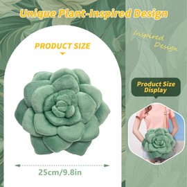 ZerzSemp Plant-Inspired Pillow - Hand-Stitched Plush Decorative Throw Pillow, 3D Flower Plant Cushion, Plush Pillows for Bedroom, Living Room, and Home Decoration, 25cm/9.8in