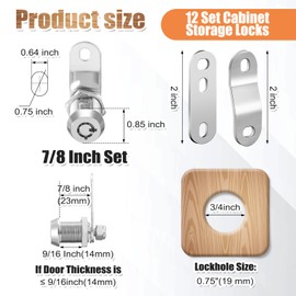 Duraaamo 12 Pack Rv Storage Locks 7/8'' Rv Compartment Locks Keyed Alike for Camper Travel Trailer Cabinet Door Toolbox