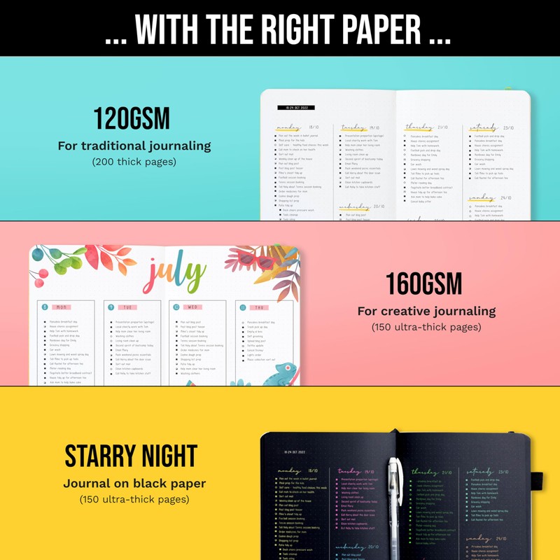 Bullet Dotted Journal Dot Grid Notebook | B5 Daily Journaling