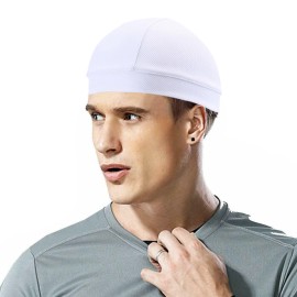 Unbranded Men Women Cooling Skull Cap Helmet Liner Sweat Wicking Cycling Sports Beanie Hat