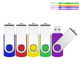 USB Stick 8 GB, JEVDES USB Sticks, Pack of 5 Memory Sticks, 8 GB USB 2.0 Flash Drive, Pendrive Data Storage with Lanyard (Pack of 5)