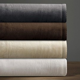 DownTown Company “Granny” 100% Natural Egyptian Cotton, Cashmere Soft Blanket, Imported from Portugal, Gray Color , King Size