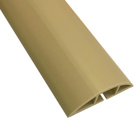 Kable Kontrol Floor Cord Cover kit - 15 Feet Long Tan Plastic Cable Protector, Hides Cords and Conceals Wires, for Extension Cord Cable Management, Channel Size 0.75” W x 0.43” H