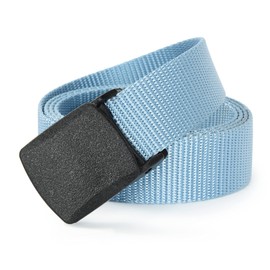 Mile High Life Nylon Golf Belt for Men | Young Boys School Uniform Belt | Youth Baseball Belt (Sky Blue1,1.25" width & 142CM length)