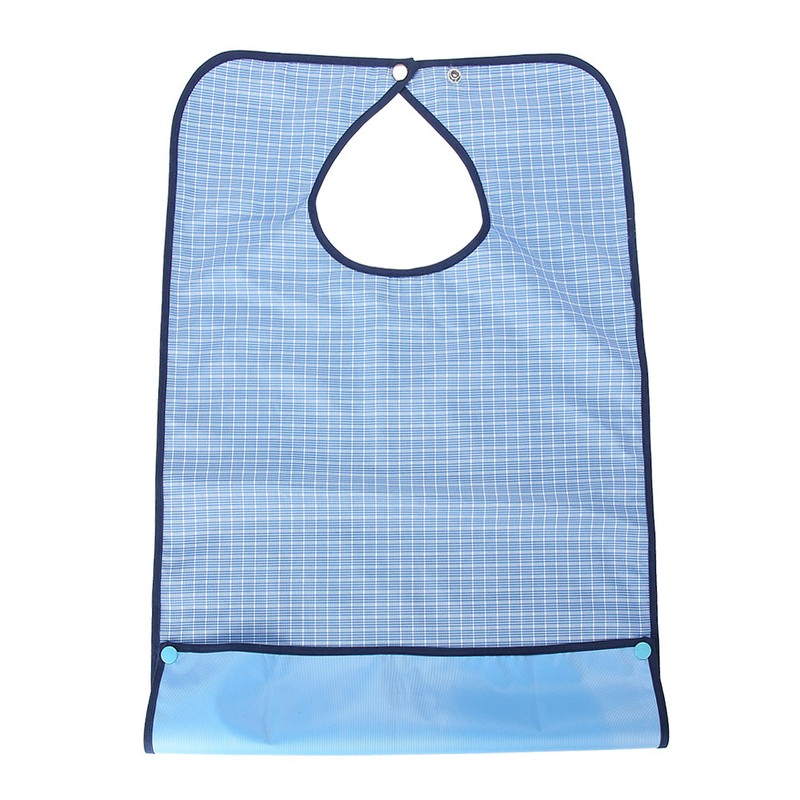 Adult Waterproof Mealtime Bib Double Layer Elder Dinning Clothes Protector