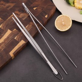 12'' Stainless Steel Kitchen Fine Tweezer Tongs,Barbecue Tweezers Stainless Steel Culinary Tweezers for Precise Grilling Cooking, Roasting, Repairing, Barbecue, Sea Food, Steak, Salad, BBQ