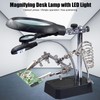 Magnifying Glass LED Magnifying Desk Lamp with Auxiliary Clips for