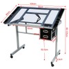 Yaheetech Drawing Desk Adjustable Glass Drafting Study Table for Diamond/Versatile