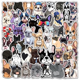 French Bulldog Stickers 50 Pcs Cute Stickers Funny Dog Stickers French Bulldog Birthday Decorations Bulldog Stickers for Dog Food Bowls Doghouse Dog Party Favors Puppy Stickers Waterproof