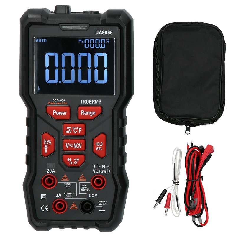 UA9988 Digital Multimeter AC/DC Current Voltage Capacitance Resistance Measurement Black