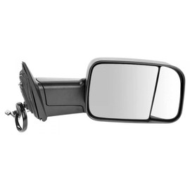 AutoShack Passenger Towing Mirror Power Black Textured Heated Manual Folding Replacement for 2015-2018 Ram 1500 2500 2016-2018 Ram 3500 2019 Ram 1500 Classic 3.6L 5.7L 6.4L 6.7L 4WD RWD KAPCH1321350