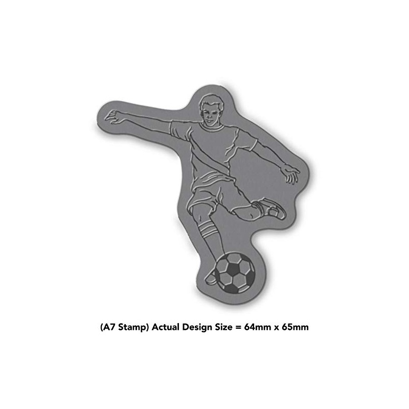'Football Player' Rubber Stamp - Unmounted Design for Crafting &