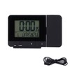 Black Projection Clock with Time Temperature LCD Screen USB Charging