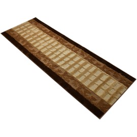 ORFA HOME Custom Size Leaves Hallway Runner Rug Slip Resistant, 26 Inch Wide x Your Choice of Length Size, Brown, 26 Inch X 2 Feet, Sold and Priced Per Foot