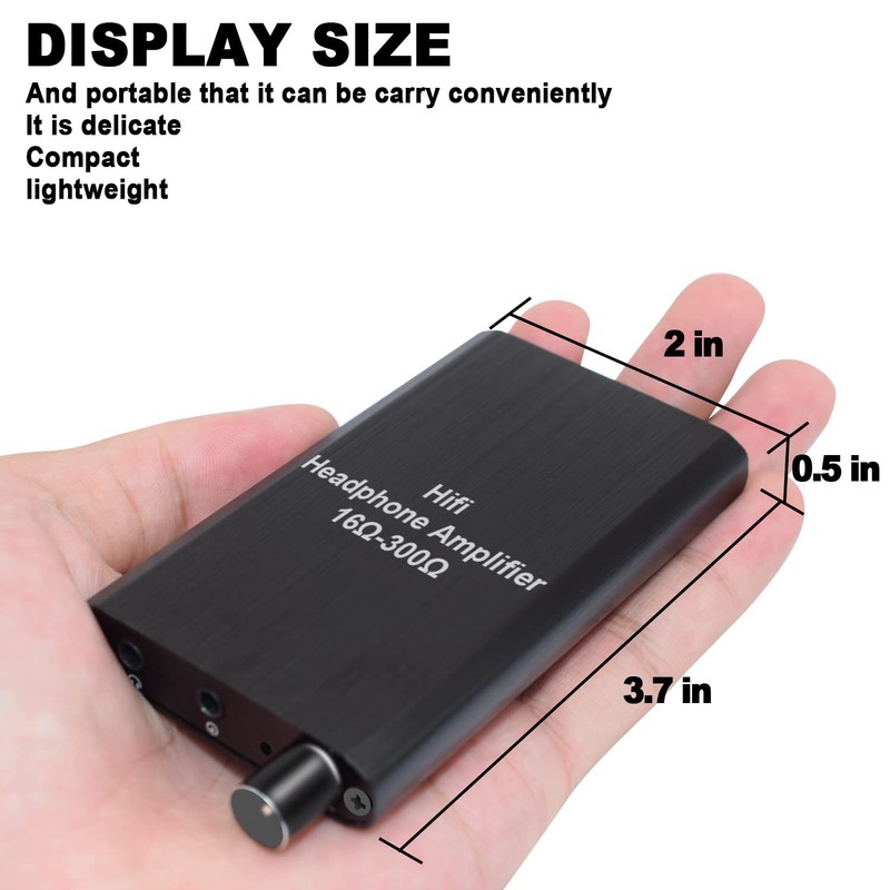 LVY Portable Headphone Amplifier 3.5mm Audio Rechargeable Two-Stage GAIN Switch