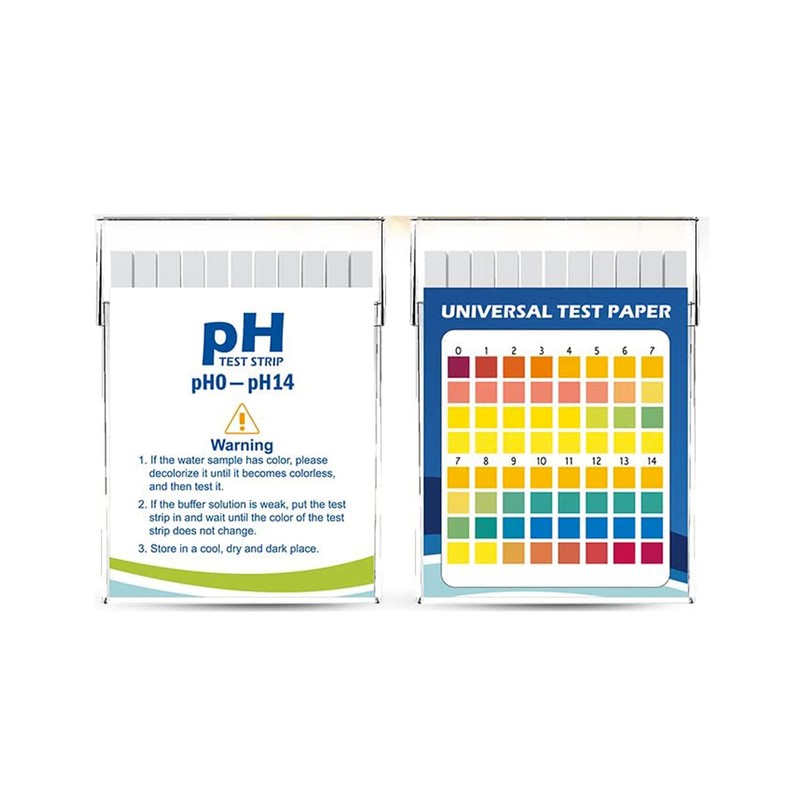 Plastic pH Test Strips, Universal Application (pH 0-14), 100 Strips