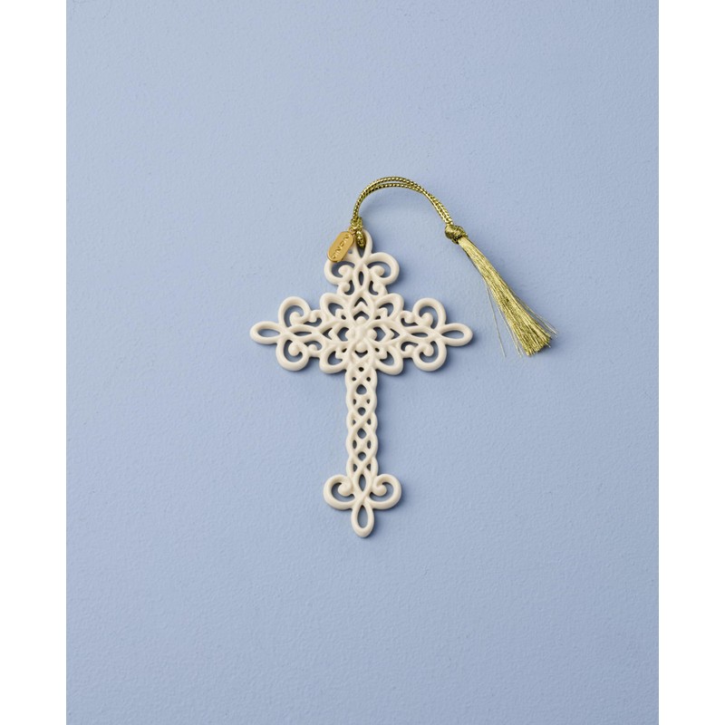 Lenox Ornament, 2025 Snow Fantasies Cross Ornament, Made from Porcelain