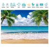 SJOLOON Summer sea Backdrop Tropical Beach Plants Photo Backdrop Hawaiian
