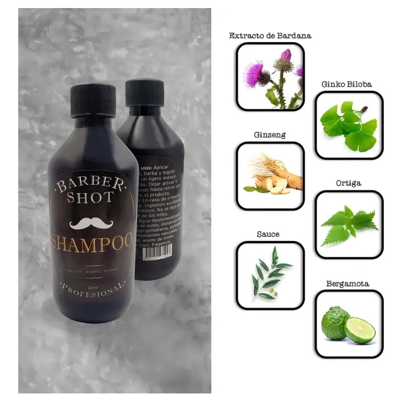 Shampoo Bergamota Y Cola De Caballo Barba Bigote Y Cabello