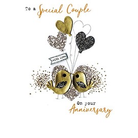 Irresistible On Your Anniversary with Love Greeting Card Embellished Cards