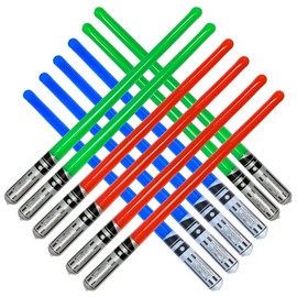 12 juguetes inflables de la espada de sable del saber, 4 verdes, 4 rojas, y 4 sables de luz azules, recuerdo de fiesta, traje de halloween / convites, relleno para media de navidad, piscina, larp, yoda, sith, jedi