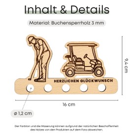 ZUKLA Packaging for Money Gifts Golf – Golfer Gift – Money Gift Packaging Wood – An Original Idea to Give Money