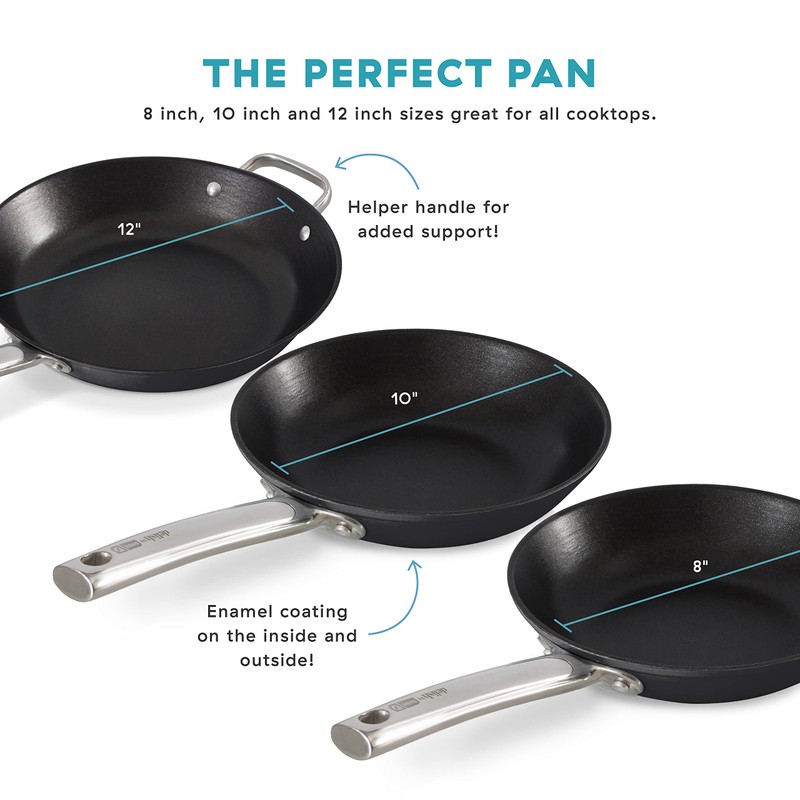 DASH Delish 8" Lightweight Cast Iron Pan for Pancakes, sauces,