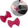 2 Pairs Silicone Bowknot Pot Handle Holders – Pink and