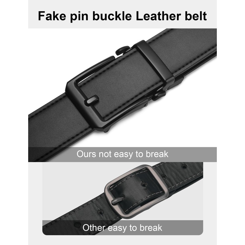JUKMO 1.5" (38mm) Leather Ratchet Belt for Men in Gift
