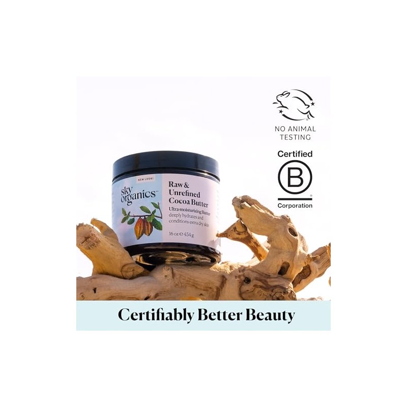 Organic Cocoa Butter Sky Organics Unrefined 100 Pure Raw 16oz