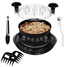 STEYAR Chicken Shredder with Meat Claws & Brush - Premium Visible Breast Shredder Tool with Twist Action, Large Meat Shredder Machine, Dishwasher Safe, Anti-Slip Grip, Heat Resistant, BPA Free