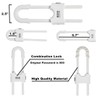 FIGEPO 6 Pack Child Proof U-Shaped Code Sliding Cabinet Door