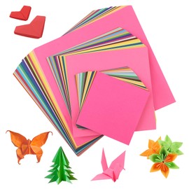 Origami Paper, 300 Sheets Folding Paper, Colourful, 20 x 20 cm & 15 x 15 & 10 x 10 cm Origami Paper, 70 g/m² Double-Sided Square Colourful Paper for DIY Craft Projects for Children and Adults (20