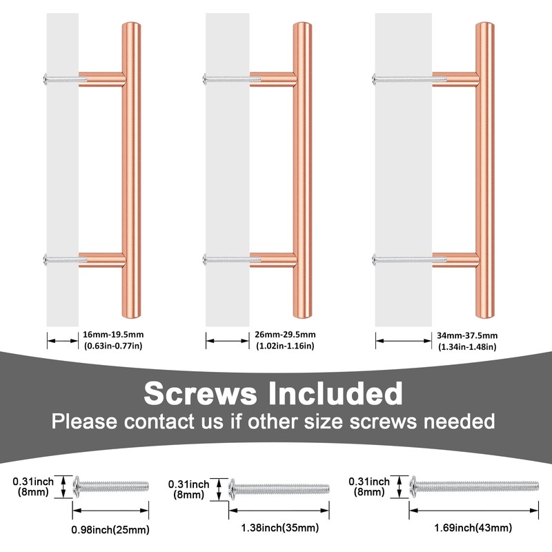 EZRENOVA 10 Pack Rose Gold Cabinet Handles and Knobs -