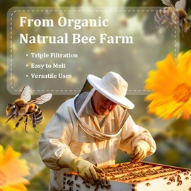 Organic Beeswax pellets 200G, VEGISHINE Pure and Natural White Beeswax for Candle Making, DIY Skin Care, Lip Balm, Polishing, Lotion, Soap, Candle Making Supplies